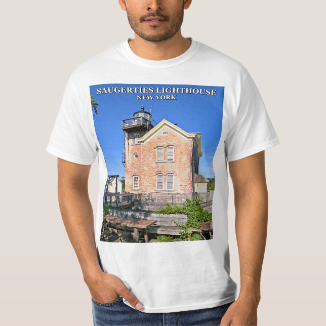 Camiseta Farol de Saugerties, Rio Hudson, Nova Iorque (Frente)