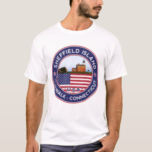 Camiseta Farol de Sheffield Island, Norwalk, Connecticut