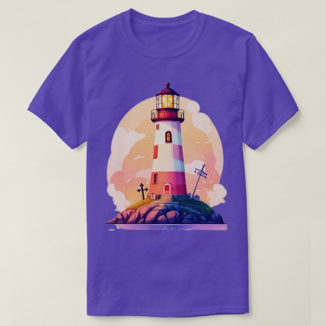 Camiseta Farol de Tranquilidade Um Solo Costeiro (Frente do Design)