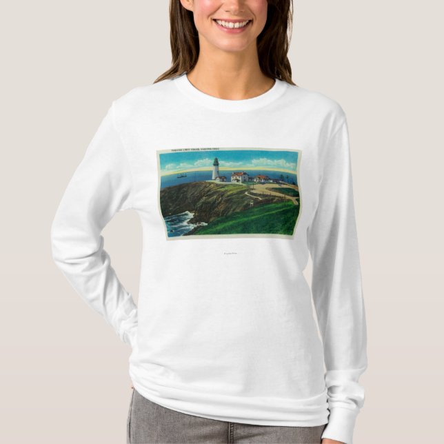 Camiseta Farol de Yaquina e Yaquina HeadYaquina, OU (Frente)
