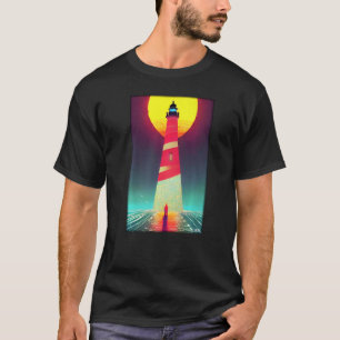 Camiseta Farol do mar Leve do Mar do Norte Férias do Mar Bá