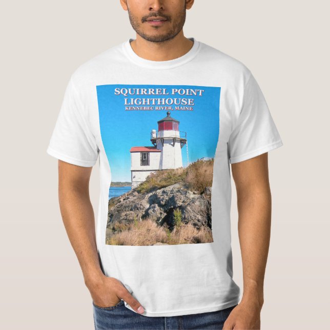 Camiseta Farol do ponto do esquilo, t-shirt de Maine (Frente)