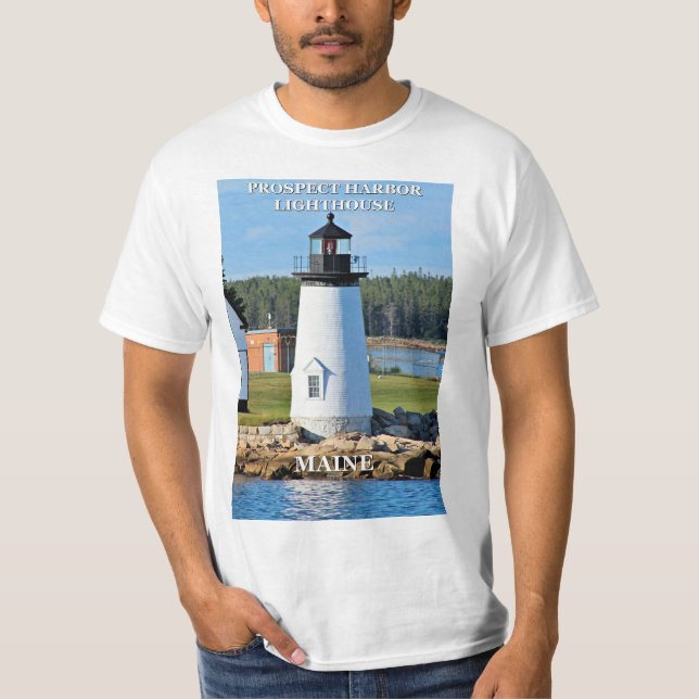 Camiseta Farol do porto da perspectiva, t-shirt de Maine (Frente)