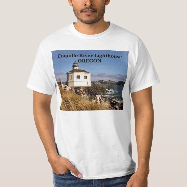 Camiseta Farol do rio de Coquille, t-shirt de Oregon (Frente)