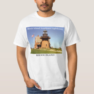 Camiseta Farol do sudeste da ilha de bloco, t-shirt de RI
