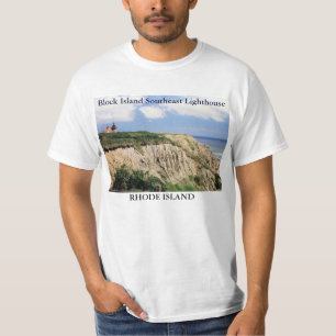 Camiseta Farol do sudeste da ilha de bloco, t-shirt de RI