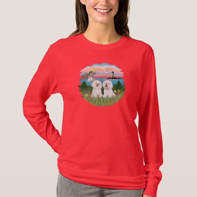 Camiseta Farol - Dois Bichon Frise (Frente)