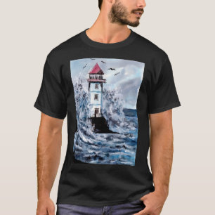 Camiseta Farol e Tempestade Watercolor