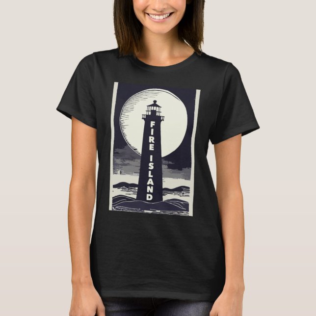 Camiseta Farol Fire Island Nova York Lua  (Frente)