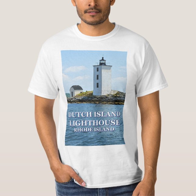Camiseta Farol holandês da ilha, Rhode - t-shirt da ilha (Frente)