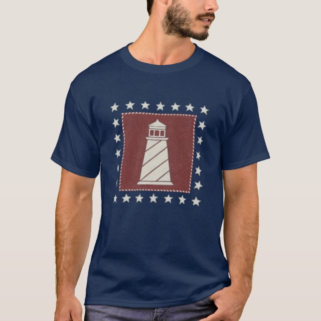 Camiseta Farol litoral da arte | no vermelho (Frente)