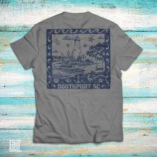 Camiseta Farol Náutico Costeiro de Southport NC 