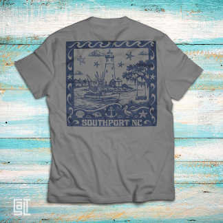 Camiseta Farol Náutico Costeiro de Southport NC
