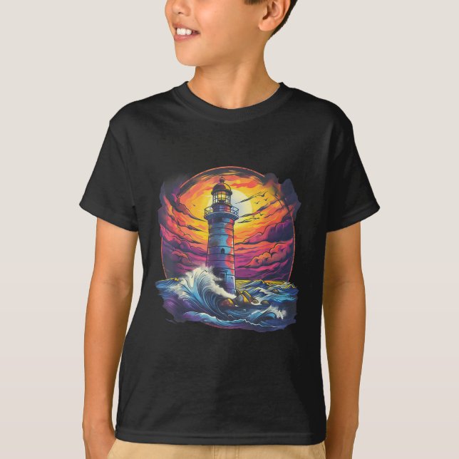 Camiseta Farol Navegação Praia Mar Boating Casa à Beira-Mar (Frente)