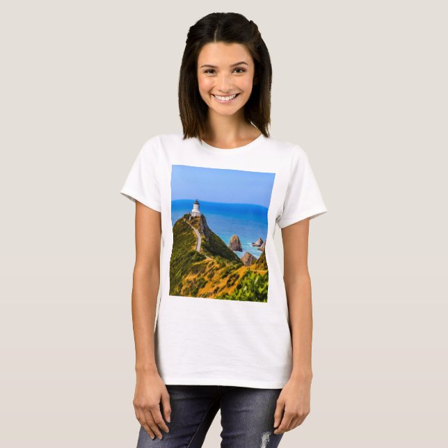 Camiseta Farol Nugget Point, Nova Zelândia (Frente Completa)
