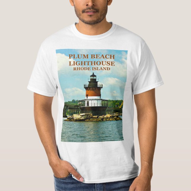Camiseta Farol Plum Beach, Rhode Island T-Shirt (Frente)