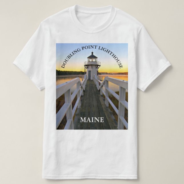 Camiseta Farol Ponto Duplo, Camisa-T Maine (Frente do Design)