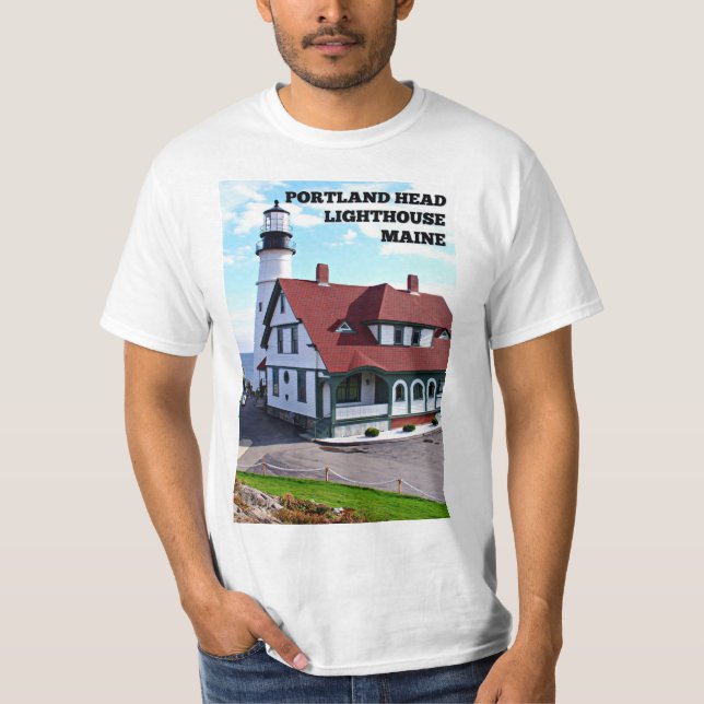 Camiseta Farol principal de Portland, t-shirt de Maine (Frente)