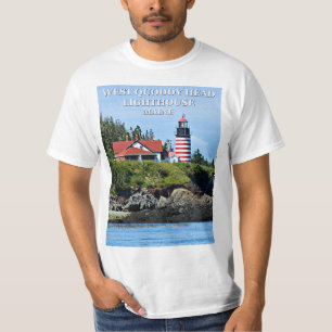 Camiseta Farol principal ocidental de Quoddy, t-shirt de