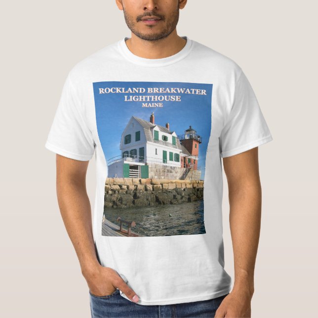 Camiseta Farol Rockland Breakwater, Maine T-Shirt (Frente)