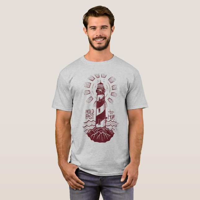 Camiseta Farol Segure Rápido Para Esperar Positivo (Frente Completa)