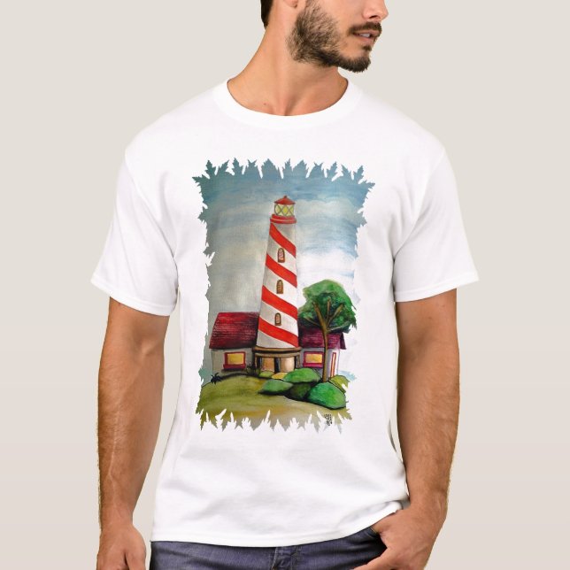Camiseta Farol vermelho e branco (Frente)