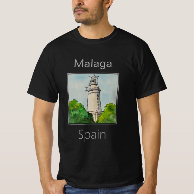 Camiseta Farola Lighthouse, Málaga, Espanha (Frente)