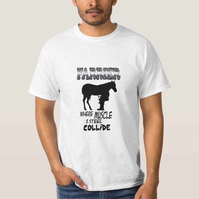 Camiseta Farrier onde músculo e aço colidem (Frente)