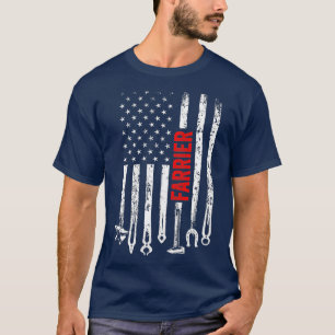 Camiseta Farrier US Flag Horsferes Hoof Trimming Equine Sho