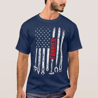 Camiseta Farrier US Flag Horsferes Hoof Trimming Equine Sho