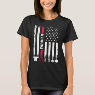 Camiseta Farrier USA Flag Horsferes Hoof Trimming Equine Sh