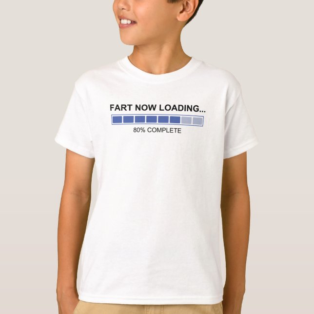 Camiseta Fart Agora Carregando Azul Humor (Frente)