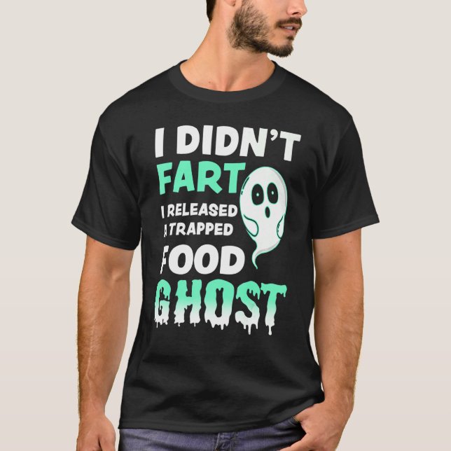 Camiseta Fart Piada Halloween Comida fantasia fantasma (Frente)