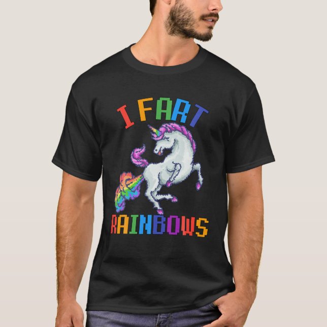 Camiseta Fart Rainbows Engraçado Unicórnio Sarcástico Humor (Frente)