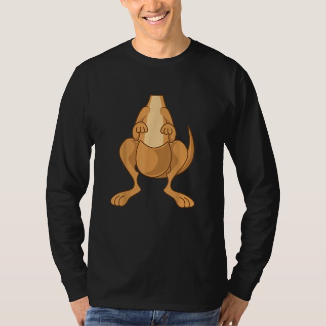 Camiseta Farto Disfarce de Canguru de Halloween Fácil de Fa (Frente)