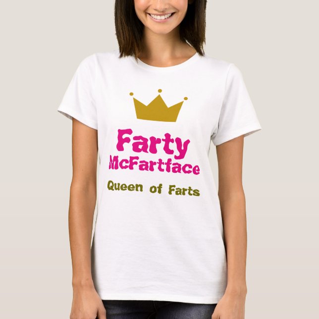 Camiseta Farty McFartface - a rainha de Farts (Frente)