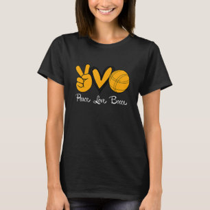 Camiseta Fãs da Equipe de Esportes do Peace Love Bocce Bocc