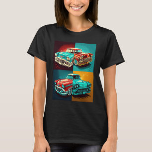 Camiseta Fãs de Carros Clássicos Automóveis Antigos Estilo