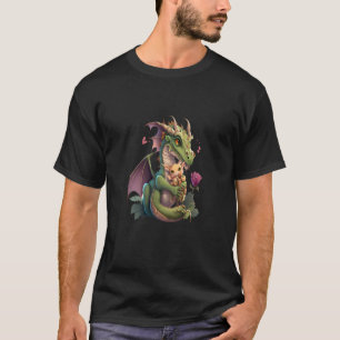 Camiseta Fãs de Criaturas Mitológicas Mãe Dragão Abraçando
