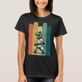 Camiseta Fãs de Dinossauros Corajosos Força Orgulho Karate