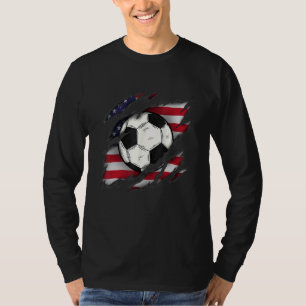 Camiseta Fãs de Futebol Patrióticos EUA Bandeira Americana 