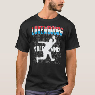 Camiseta Fãs de Tênis de Mesa do Luxemburgo Bandeira Luxe