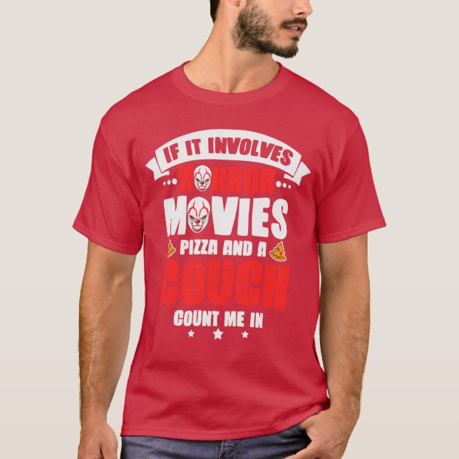 Camiseta Fãs de Terror Divertidos Se Envolve Filmes de Terr (Frente)