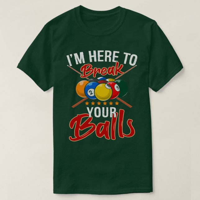 Camiseta Fãs do jogador de Piscina Engraçado Billiards Pres (Frente do Design)