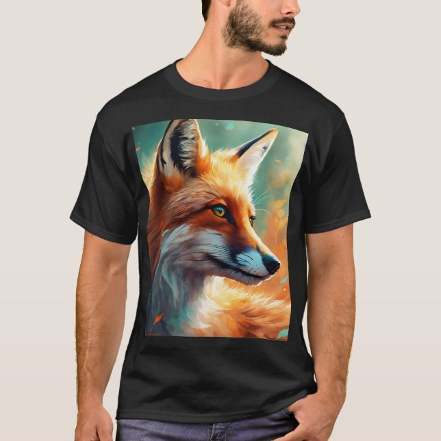 Camiseta Fasão confortável do na moda (Raposa Vermelha) (Frente)