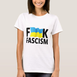 Camiseta Fascismo - Censurado Com Bandeira Da Ucrânia