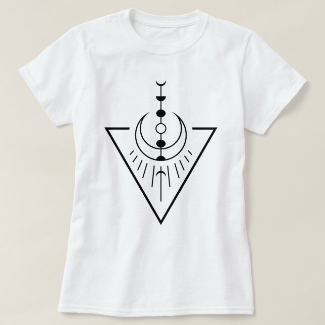Camiseta Fase da lua solar ascensão (Frente do Design)