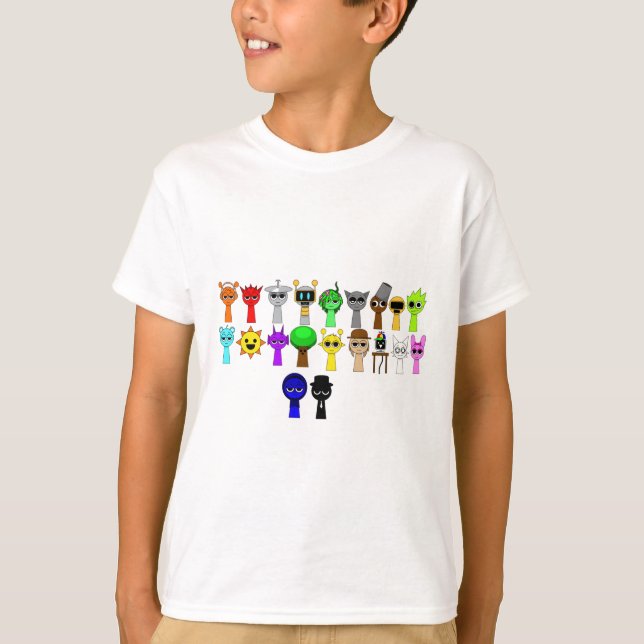 Camiseta Fase Sprunki 1 - Simon Oren Funbot Pinki Wenda  (Frente)