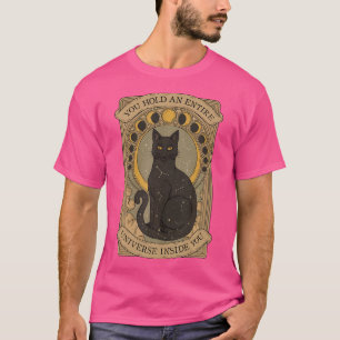 Camiseta Fases da Lua Crescente do Tarô de Gato Negro