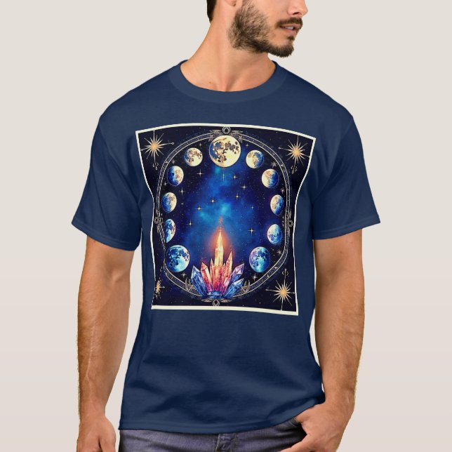 Camiseta Fases da Lua Cristal Cosmos (Frente)